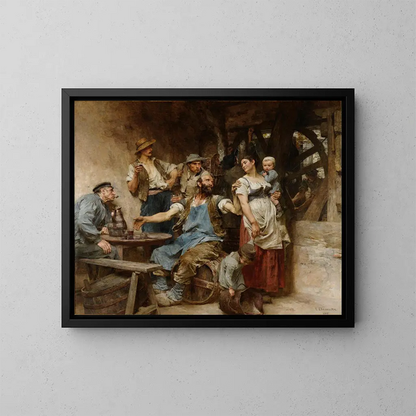 De wijn - Léon Augustin Lhermitte — ingelijst kunstwerk aan de muur