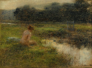 La Baigneuse - Léon Augustin Lhermitte — weergave van het kunstwerk