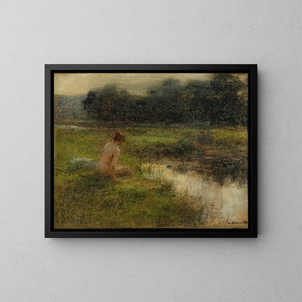 La Baigneuse - Léon Augustin Lhermitte — ingelijst kunstwerk aan de muur