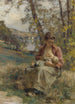 La jeune mère - Léon Augustin Lhermitte — weergave van het kunstwerk