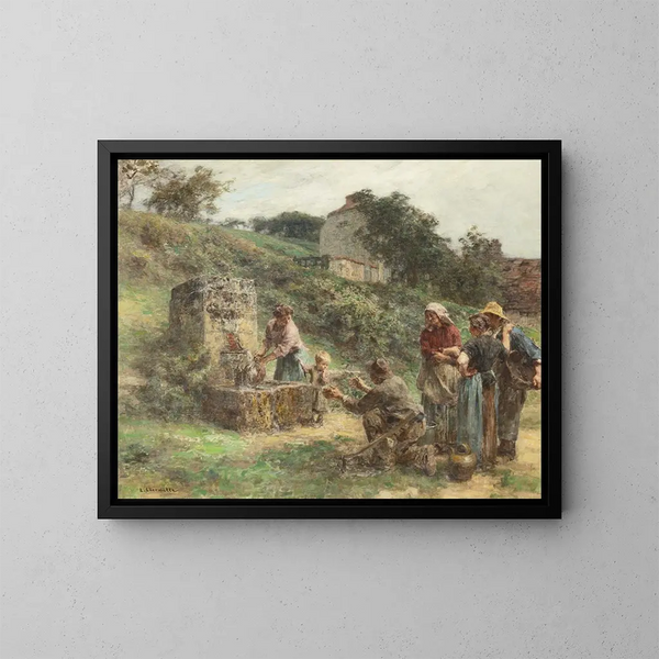 La Fontaine - Léon Augustin Lhermitte — ingelijst kunstwerk aan de muur