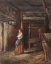 Wachtend in een stallen - Léon Becker — weergave van het kunstwerk