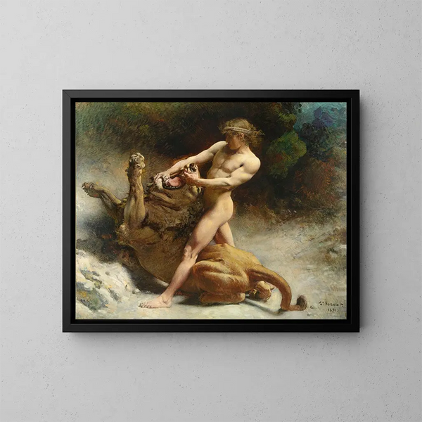 La jeunesse de Samson - Léon Bonnat — ingelijst kunstwerk aan de muur
