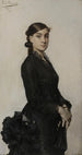 Portrait of Jacqueline Comerre-Paton in a black dress - Léon François Comerre — artwork view