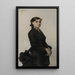 Portrait of Jacqueline Comerre-Paton in a black dress - Léon François Comerre — framed artwork on a wall
