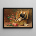 Een kattenmand - Léon Huber — ingelijst kunstwerk aan de muur