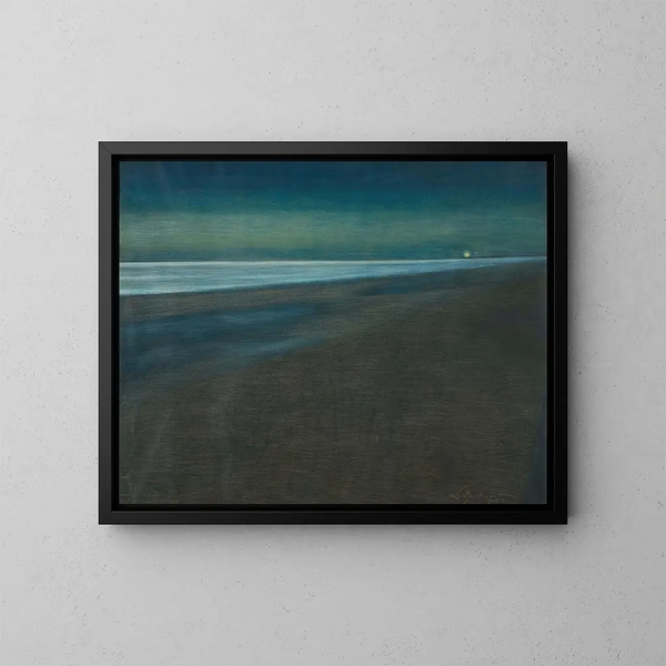 uitzicht op het strand 's nachts - Léon Spilliaert — ingelijst kunstwerk aan de muur