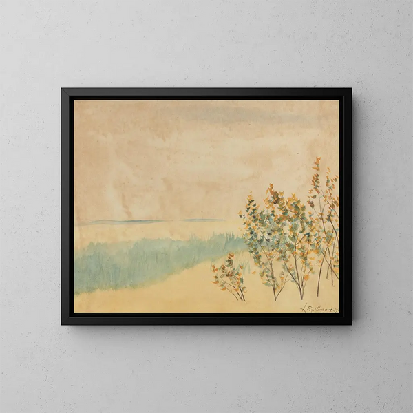 Landschap - Léon Spilliaert — ingelijst kunstwerk aan de muur