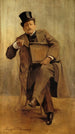 Portret van Georges Courteline 1858-1929 schrijver - Léopold Stevens — ingelijst kunstwerk aan de muur