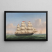 Drie-mast Ferdinand Brumm voor de klif van Dover - Lorenz Petersen — ingelijst kunstwerk aan de muur