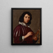 Portret van een kunstenaar op half lengte voor een ezel - Lorenzo Lippi — ingelijst kunstwerk aan de muur