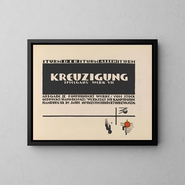 Titelpagina van de kruisiging - Lothar Schreyer — ingelijst kunstwerk aan de muur