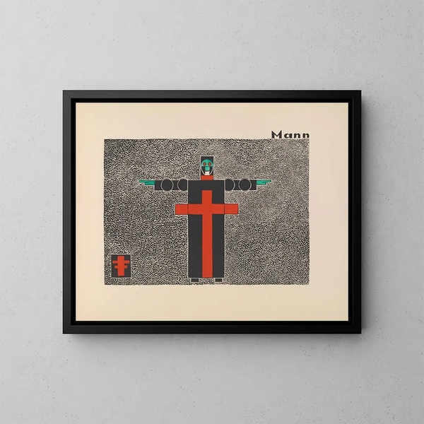 Man - Lothar Schreyer — ingelijst kunstwerk aan de muur