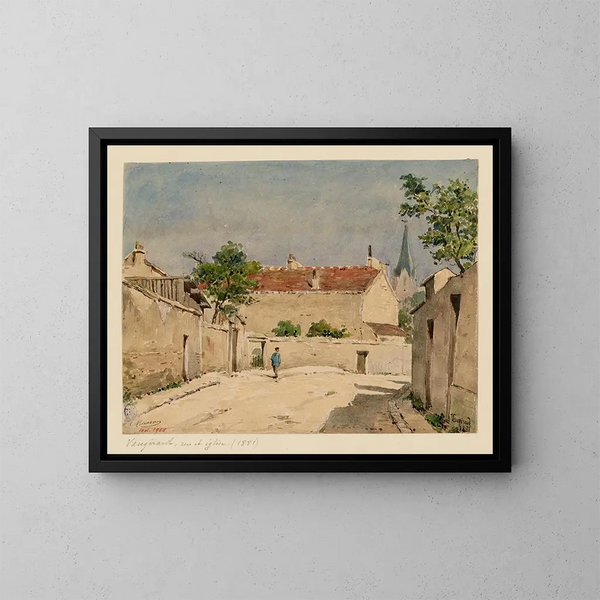 Rue et église Vaugirard en 1881 - Louis-Martial-Thodat Masson — ingelijst kunstwerk aan de muur