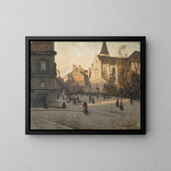 L'église Saint-Médard - Louis Braquaval — ingelijst kunstwerk aan de muur