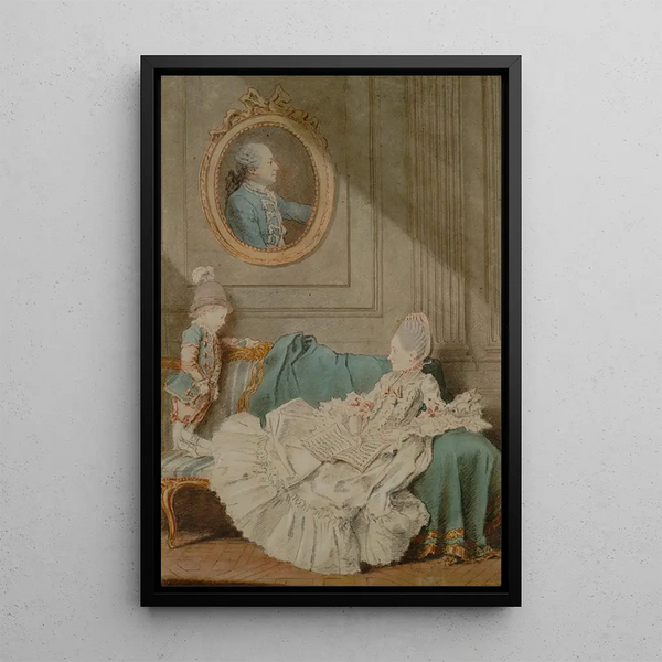 Louis Carmontelle - Madame Millin du Perreux and Her Son with a Painted Portrait of Monsieur JrmeRobert Millin du Perreux.webp