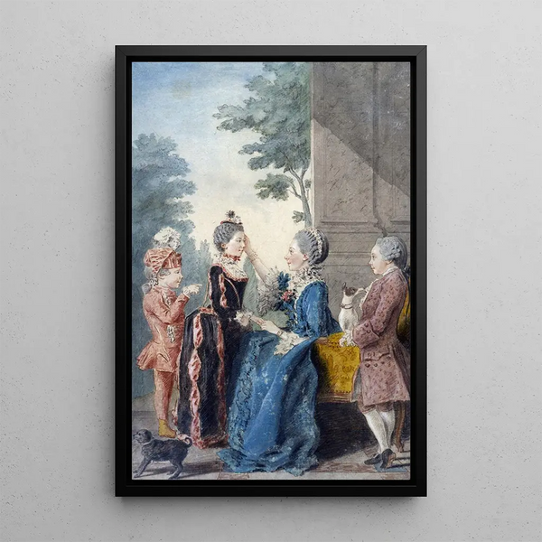 Louis Carrogis Carmontelle - Mme de Roncherolles et ses trois enfants.webp