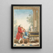 Portrait painting of Wolfgang Amadeus Mozart Salzburg 1756-Vienna 1791 playing in Paris with his father Jean-Georg-Léopold and his sister Maria-Anna - Louis Carrogis Carmontelle — framed artwork on a wall