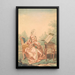 Portrait of a woman playing the lute - Louis Carrogis Carmontelle — framed artwork on a wall