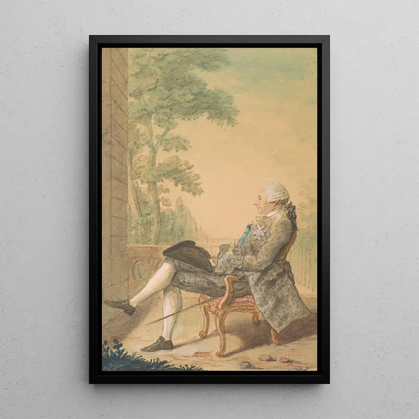 Louis Carrogis Carmontelle - Seated Man with a Sword and a Hat on his Knee.webp
