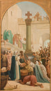 Sainte Geneviève distribuerend het brood aan de armen tijdens het beleg van Parijs - Louis Charles Timbal — weergave van het kunstwerk