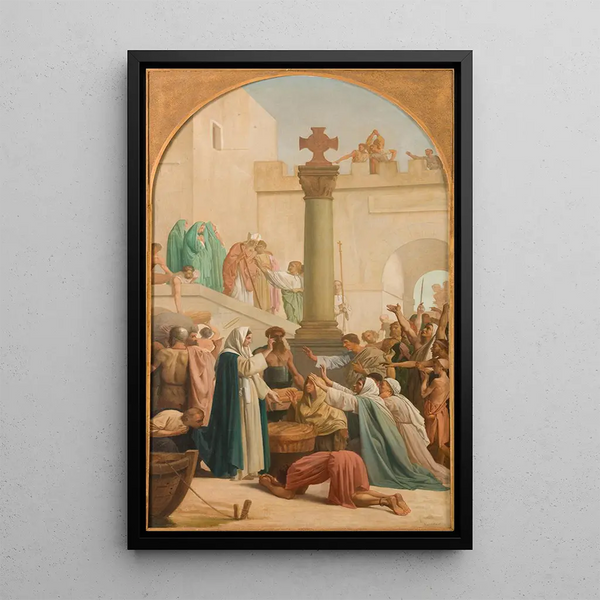 Louis Charles Timbal - Sainte Genevive distribuant le pain aux pauvres pendant le sige de Paris.webp