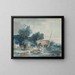 Een rivierlandschap met wassende vrouwen bij een molen - Louis Gabriel Moreau — ingelijst kunstwerk aan de muur