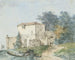 Landhuis in een landschap - Louis Gabriel Moreau — weergave van het kunstwerk