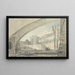 Vue onder een brug naar terrassen en een trap - Louis Gabriel Moreau — ingelijst kunstwerk aan de muur