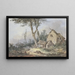 Landschap met boerderij in puin - Louis Gabriel Moreau — ingelijst kunstwerk aan de muur