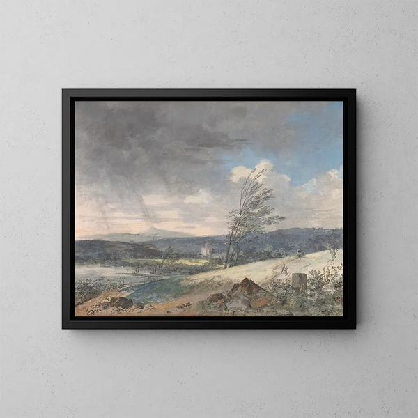 Landschap geblazen door de wind - Louis Gabriel Moreau — ingelijst kunstwerk aan de muur