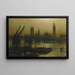 Westminster Bridge with the Houses of Parliament - Louis Grimshaw — framed artwork on a wall
