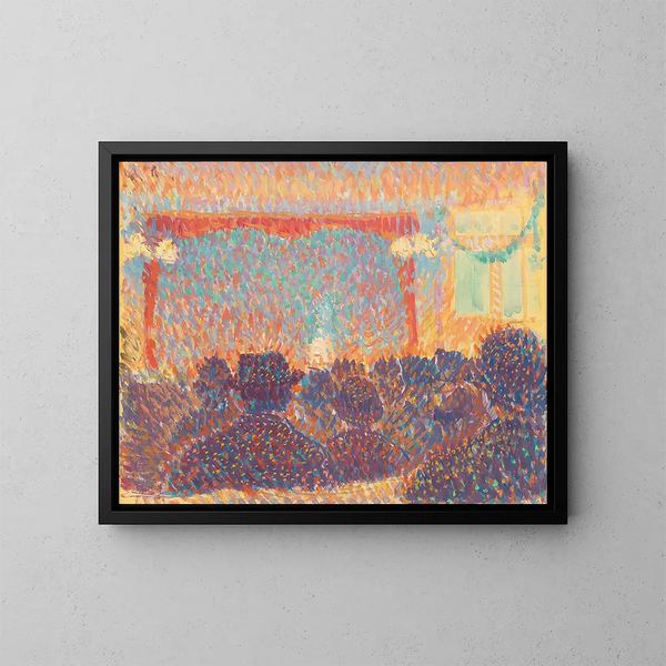 in het theater - Louis Hayet — ingelijst kunstwerk aan de muur