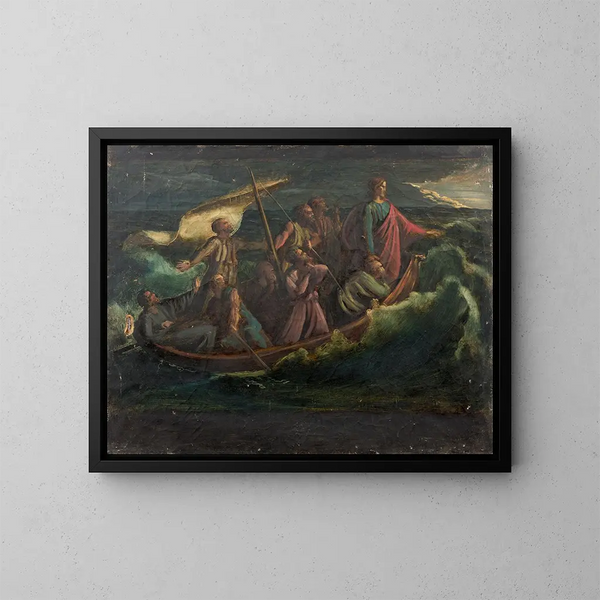 Jezus in de storm op het Meer van Galilea - Louis Janmot — ingelijst kunstwerk aan de muur