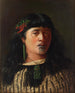portret van een jonge Maorivrouw met moko - Louis John Steele — weergave van het kunstwerk