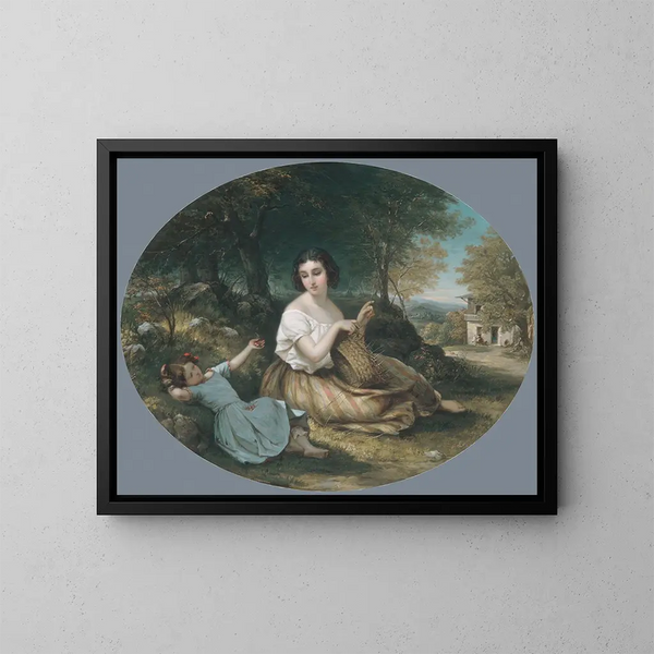 Het mandje van de ambachtsman - Louis Lang — ingelijst kunstwerk aan de muur