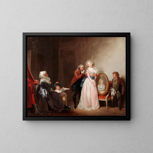 Vrouw die haar portret toont - Louis Léopold Boilly — ingelijst kunstwerk aan de muur