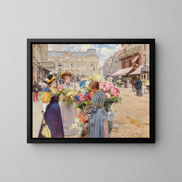 Parijs, de straat du Havre - Louis Marie de Schryver — ingelijst kunstwerk aan de muur