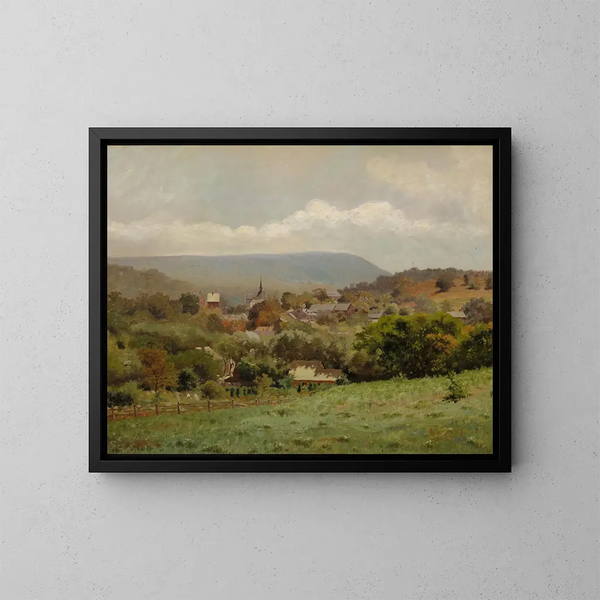 dorp van de Delaware Water Gap - Louis Michel Eilshemius — ingelijst kunstwerk aan de muur