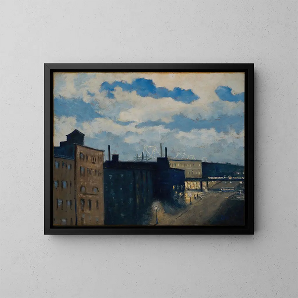 Rue de New York au crépuscule - Louis Michel Eilshemius — ingelijst kunstwerk aan de muur
