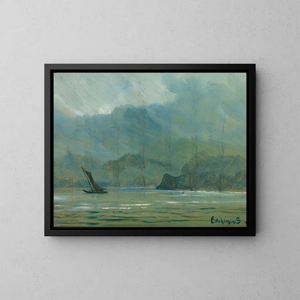 Landschap in lichtblauw - Louis Michel Eilshemius — ingelijst kunstwerk aan de muur