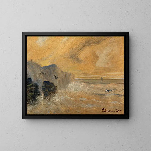 Kust rotslandschap - Louis Michel Eilshemius — ingelijst kunstwerk aan de muur