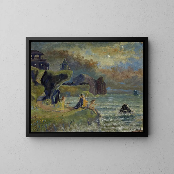 Zeemeerminnen van de zee - Louis Michel Eilshemius — ingelijst kunstwerk aan de muur