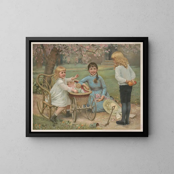 Rechts of links - Louis Prang — ingelijst kunstwerk aan de muur