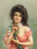 Vrouw met lelie - Louis Prang — weergave van het kunstwerk