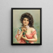 Vrouw met lelie - Louis Prang — ingelijst kunstwerk aan de muur