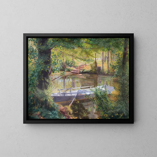 Louis Uhl - Ruderboot am Flussufer.webp