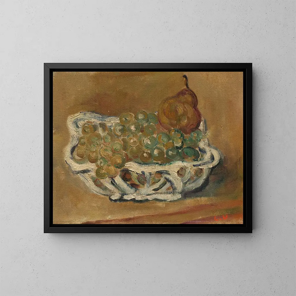 van het porseleinen mandje met druiven en peren - Louis Valtat — ingelijst kunstwerk aan de muur