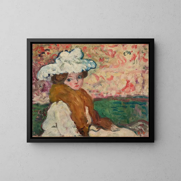 Vrouw met de charlotte - Louis Valtat — ingelijst kunstwerk aan de muur