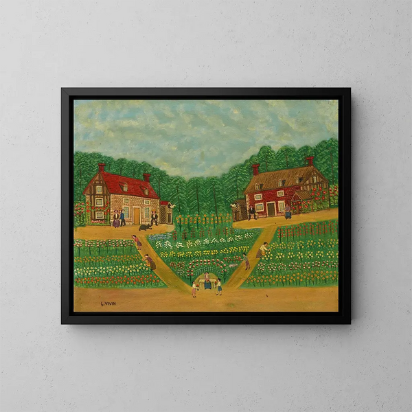 De twee duiventillen - Louis Vivin — ingelijst kunstwerk aan de muur